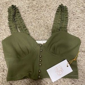 Backyard Roses ruffle top